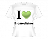 T-shirt I Love Biomedicina coração verde
